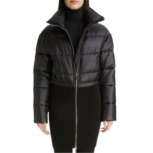 ALAÏA Ribbed Hem Nylon Puffer Jacket
